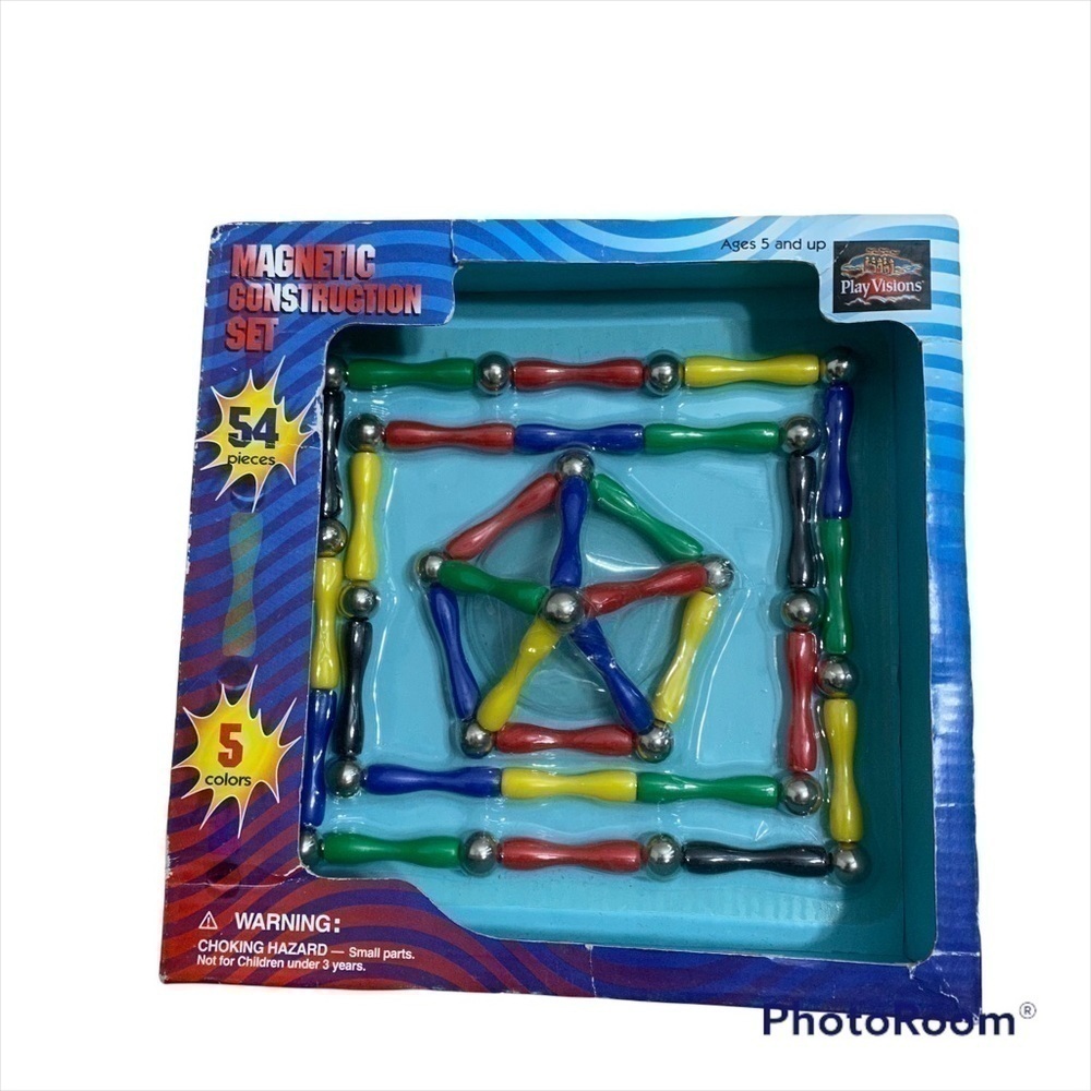 Magnetic Construction Set Toy NWT 54 Pieces Colorful Building Imagination